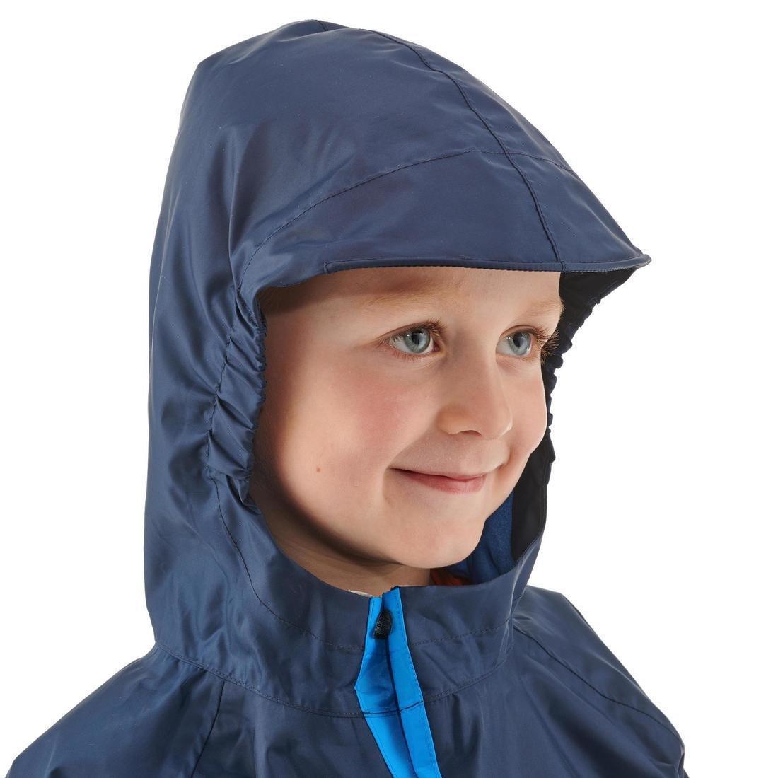 QUECHUA - Kids Waterproof Poncho, Navy Blue