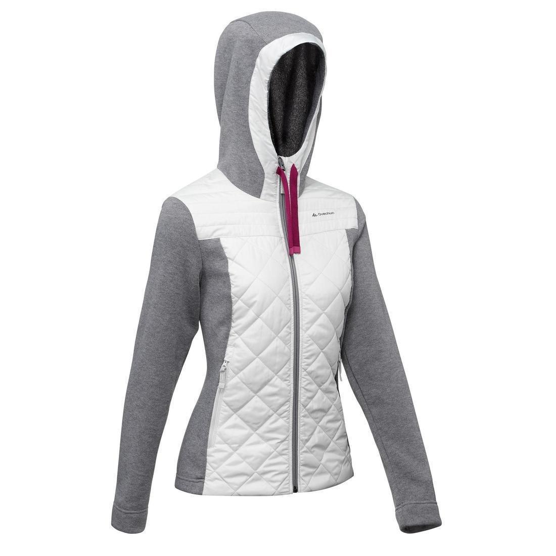 Womens Hiking Hooded Sweatshirt - Nh100 Hybrid, Pewter, No Color, large image number 0