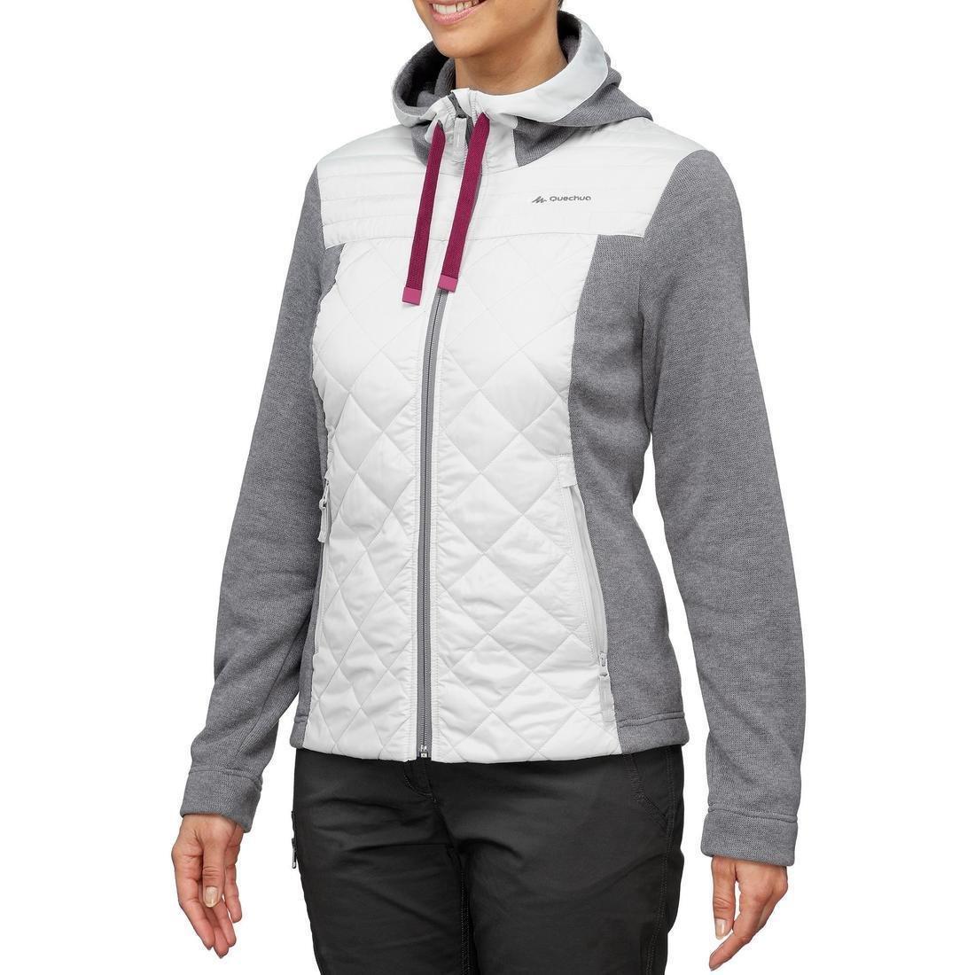 Womens Hiking Hooded Sweatshirt - Nh100 Hybrid, Pewter, , large image number 5