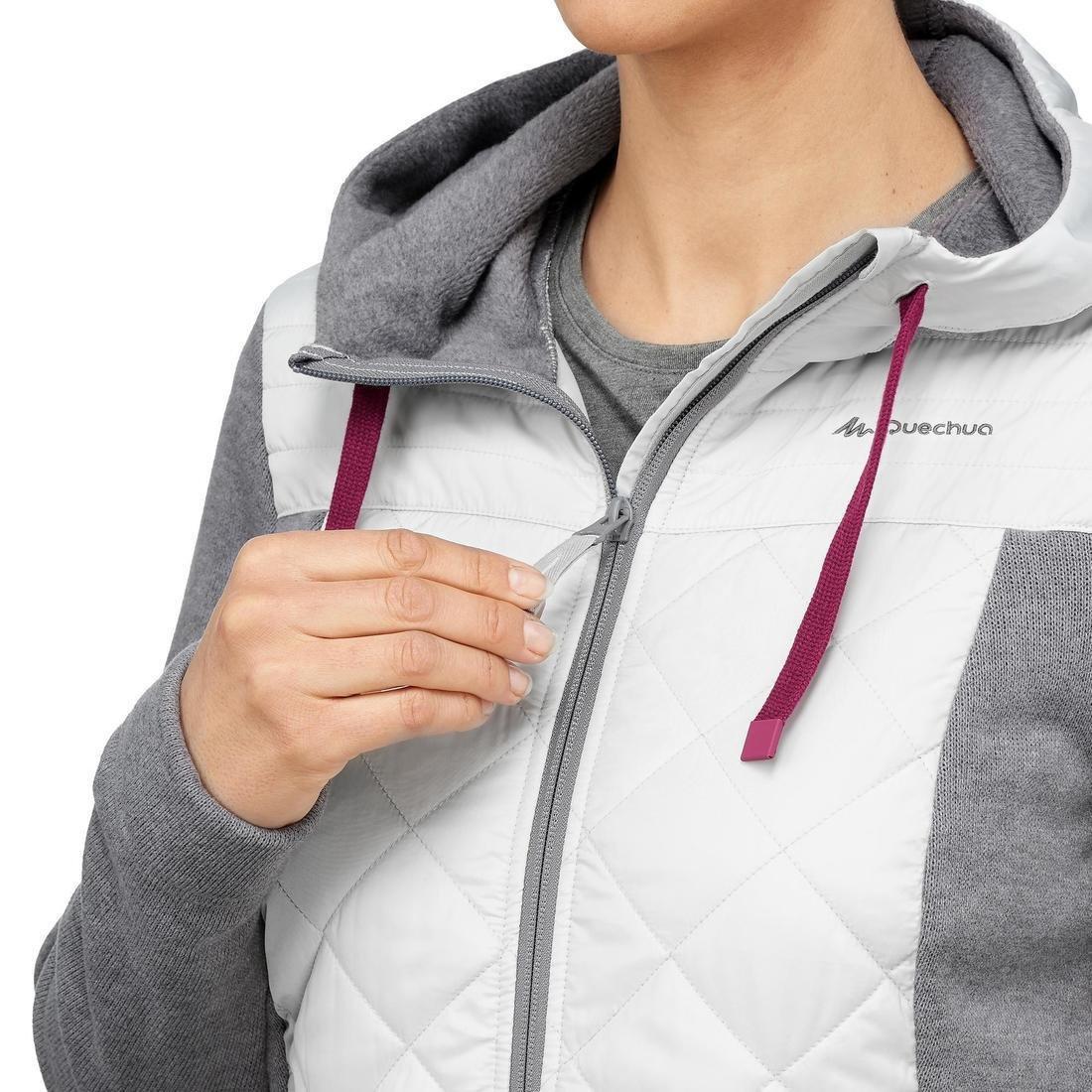 Womens Hiking Hooded Sweatshirt - Nh100 Hybrid, Pewter, , large image number 9