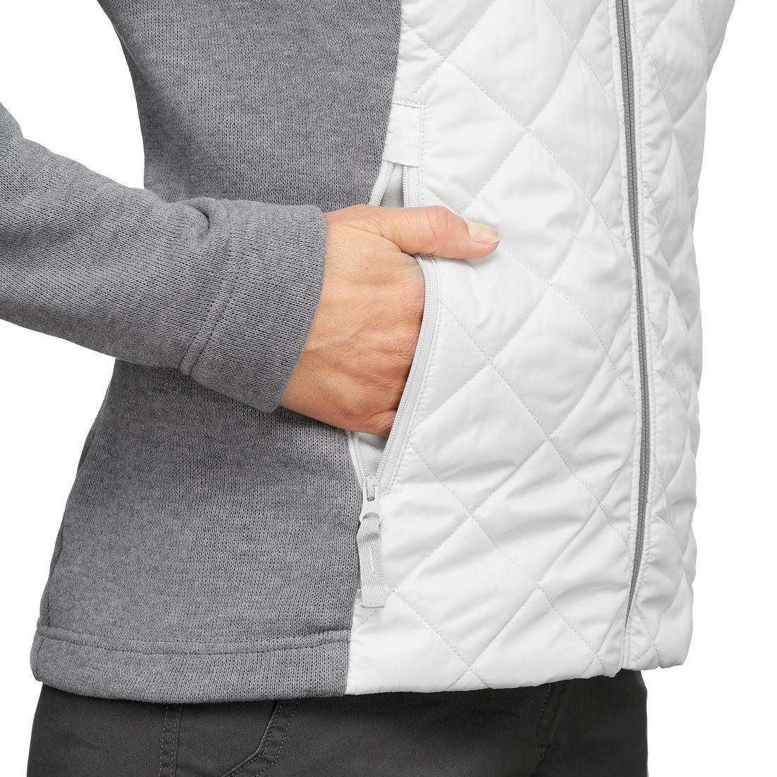 Womens Hiking Hooded Sweatshirt - Nh100 Hybrid, Pewter, No Color, large image number 10