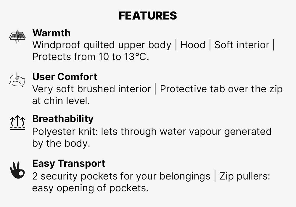 Womens Hiking Hooded Sweatshirt - Nh100 Hybrid, Pewter, No Color, medium