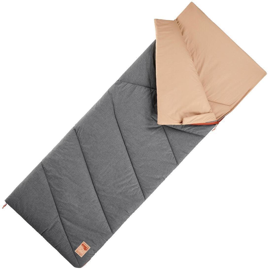 Cotton Camping Sleeping Bag Arpenaz 10C Cotton, Beige, No Color, large image number 0