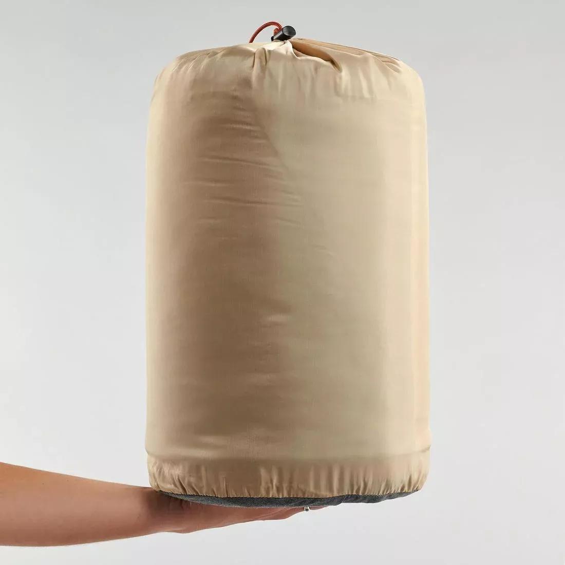 Cotton Camping Sleeping Bag Arpenaz 10C Cotton, Beige, No Color, large image number 9
