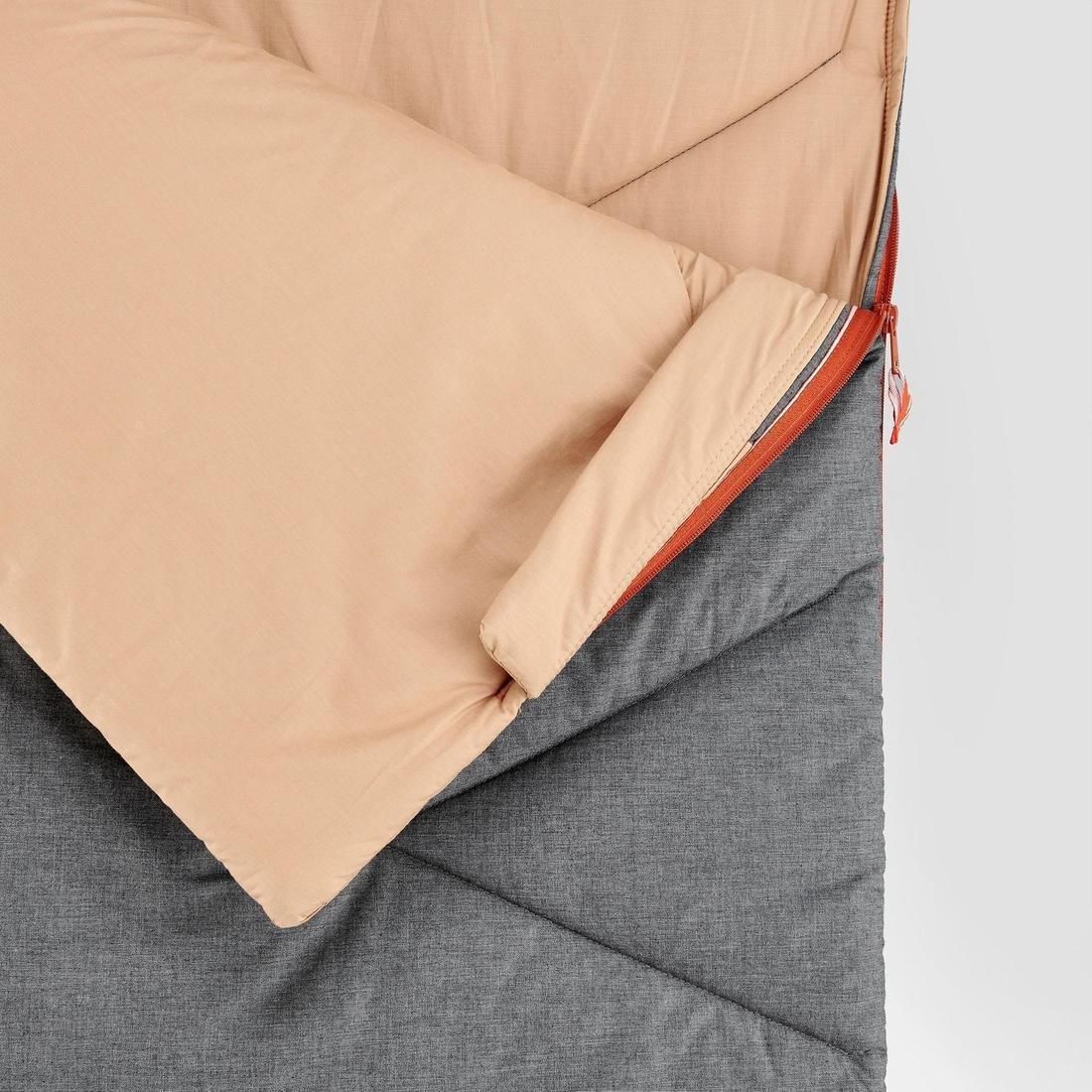 Cotton Camping Sleeping Bag Arpenaz 10C Cotton, Beige, No Color, large image number 10