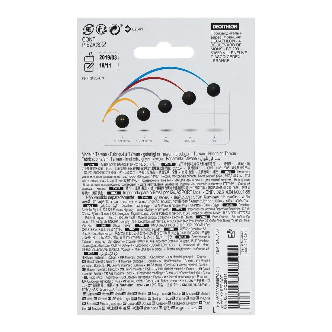 Sb 710 Red Dot Squash Ball 2-Pack, Black, No Color, large image number 7