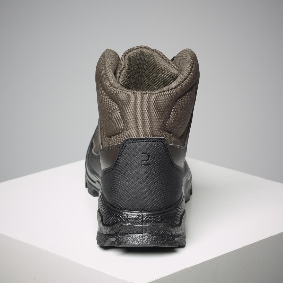 Breathable High-Fitting Leather Hunting Boots - Crosshunt 100 D, Brown, 5401_000, large image number 4