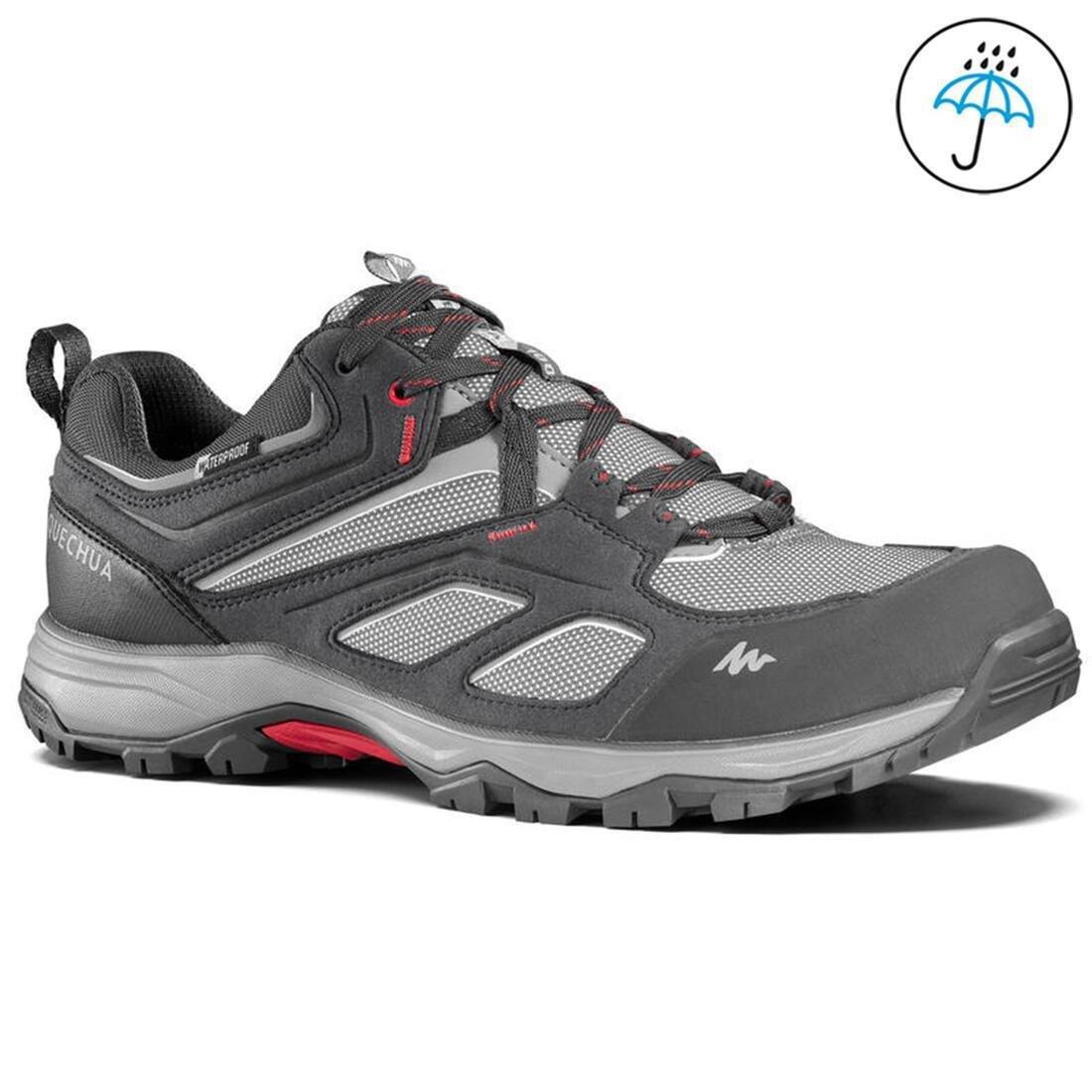 Mens Waterproof Walking Shoes, Carbon Grey, , large image number 0