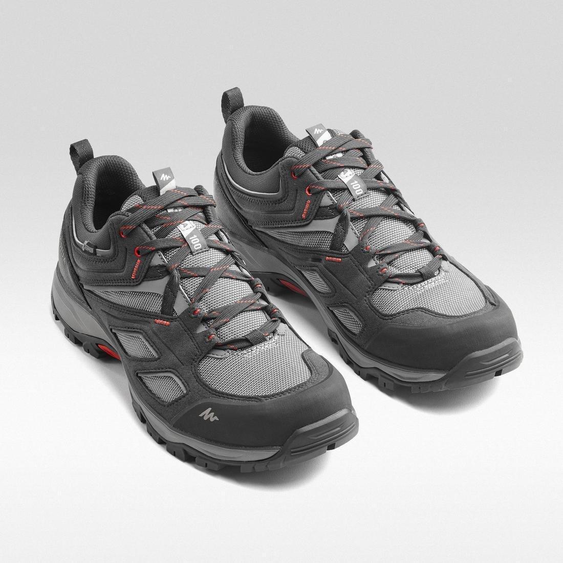Mens Waterproof Walking Shoes, Carbon Grey, , large image number 1