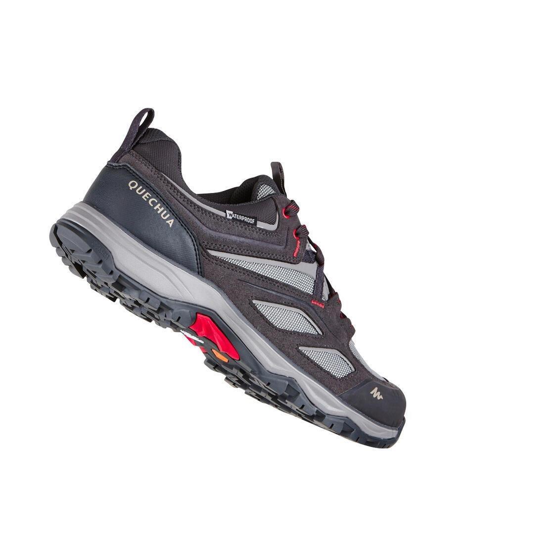 Mens Waterproof Walking Shoes, Carbon Grey, , large image number 7