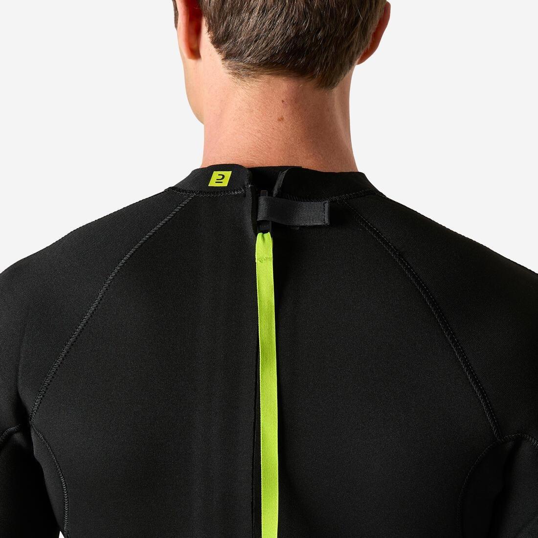 Men Surfing 4/3 mm Neoprene Wetsuit - 100, Black, No Color, large image number 2