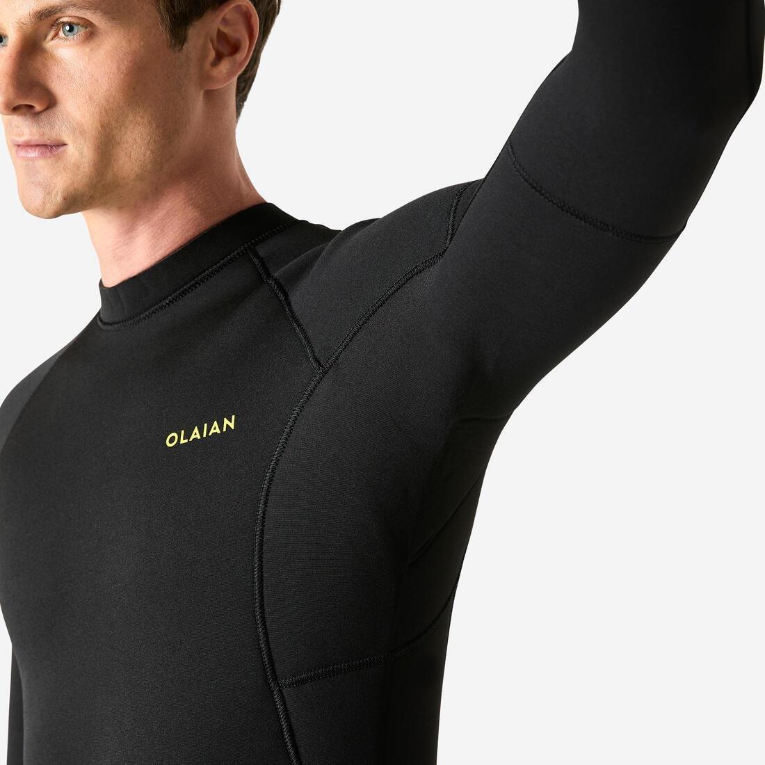 Men Surfing 4/3 mm Neoprene Wetsuit - 100, Black, No Color, large image number 3