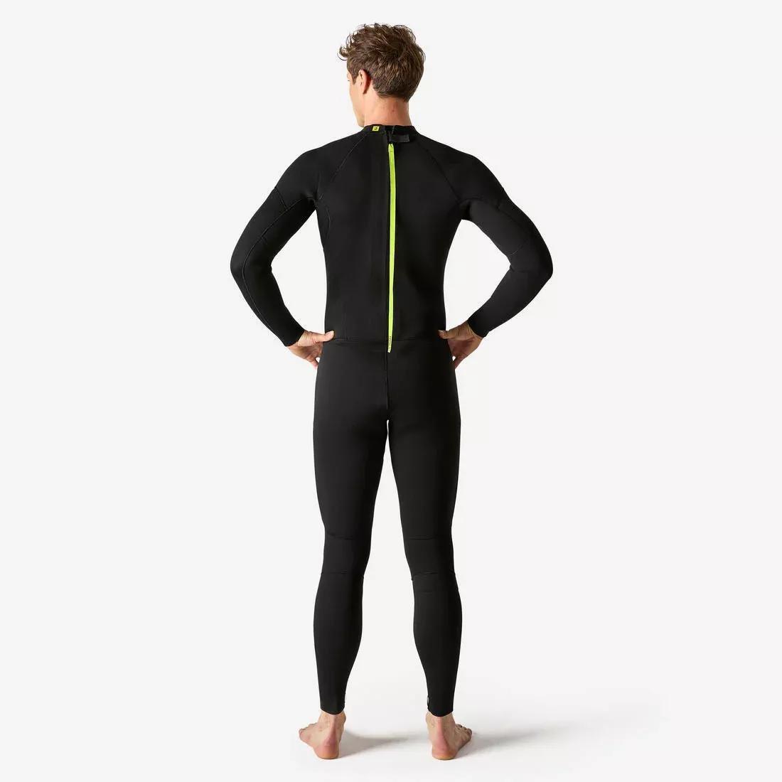 Men Surfing 4/3 mm Neoprene Wetsuit - 100, Black, No Color, large image number 5
