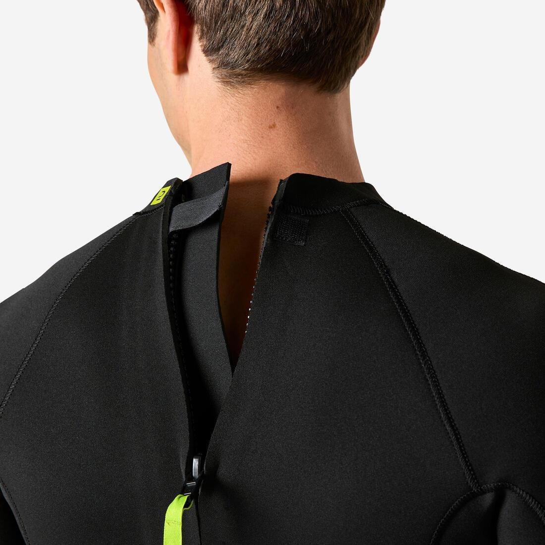 Men Surfing 4/3 mm Neoprene Wetsuit - 100, Black, No Color, large image number 6