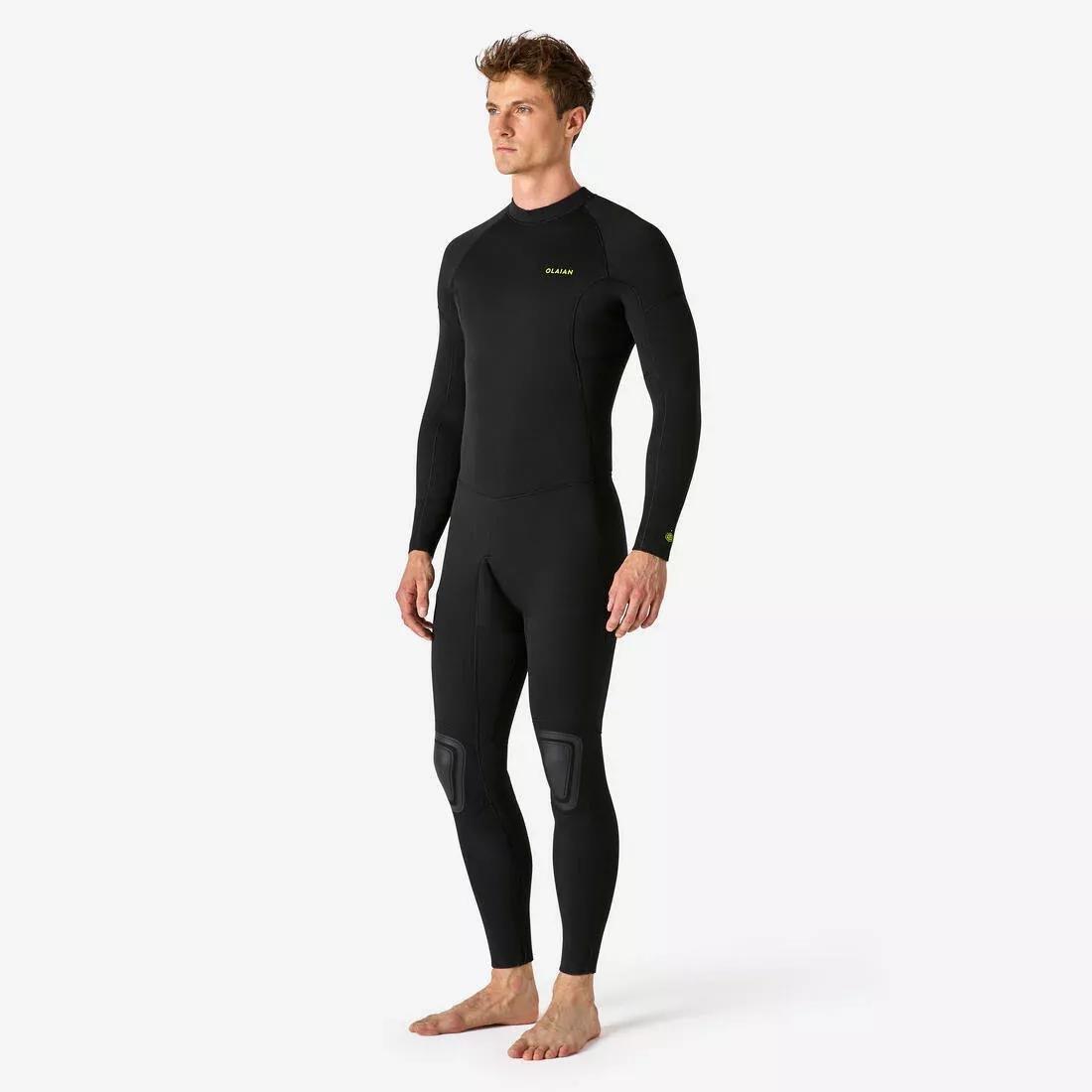 Men Surfing 4/3 mm Neoprene Wetsuit - 100, Black, No Color, large image number 7