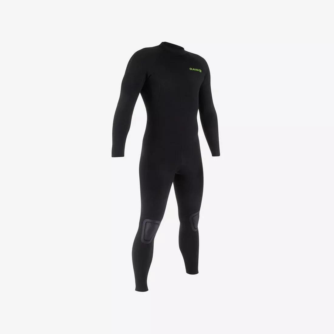 Men Surfing 4/3 mm Neoprene Wetsuit - 100, Black, No Color, large image number 8