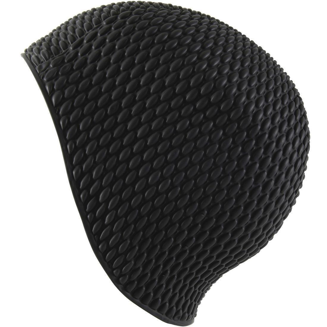 Embossed Swimming Cap, Black, No Color, large image number 2
