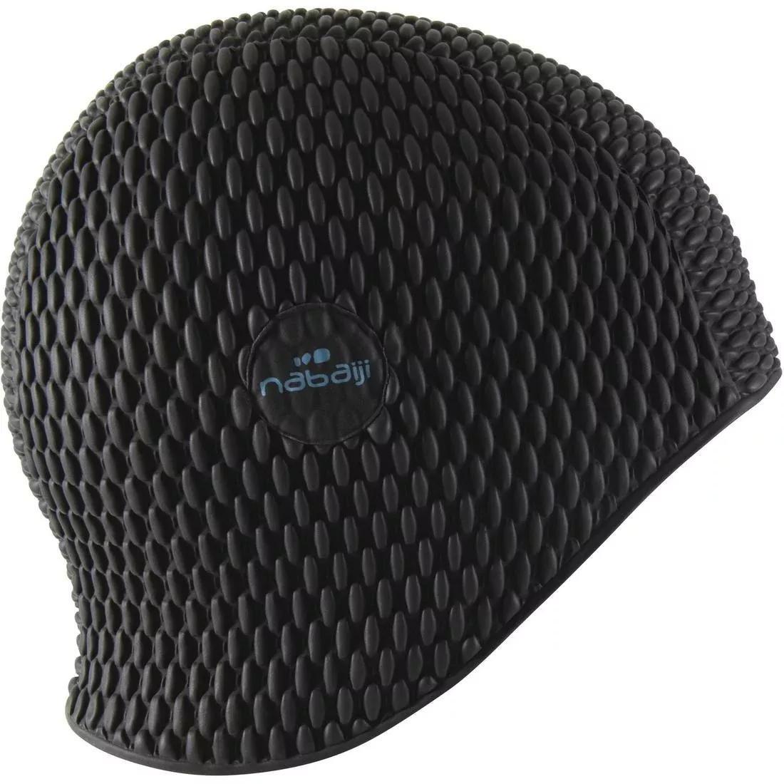 Embossed Swimming Cap, Black, No Color, large image number 6