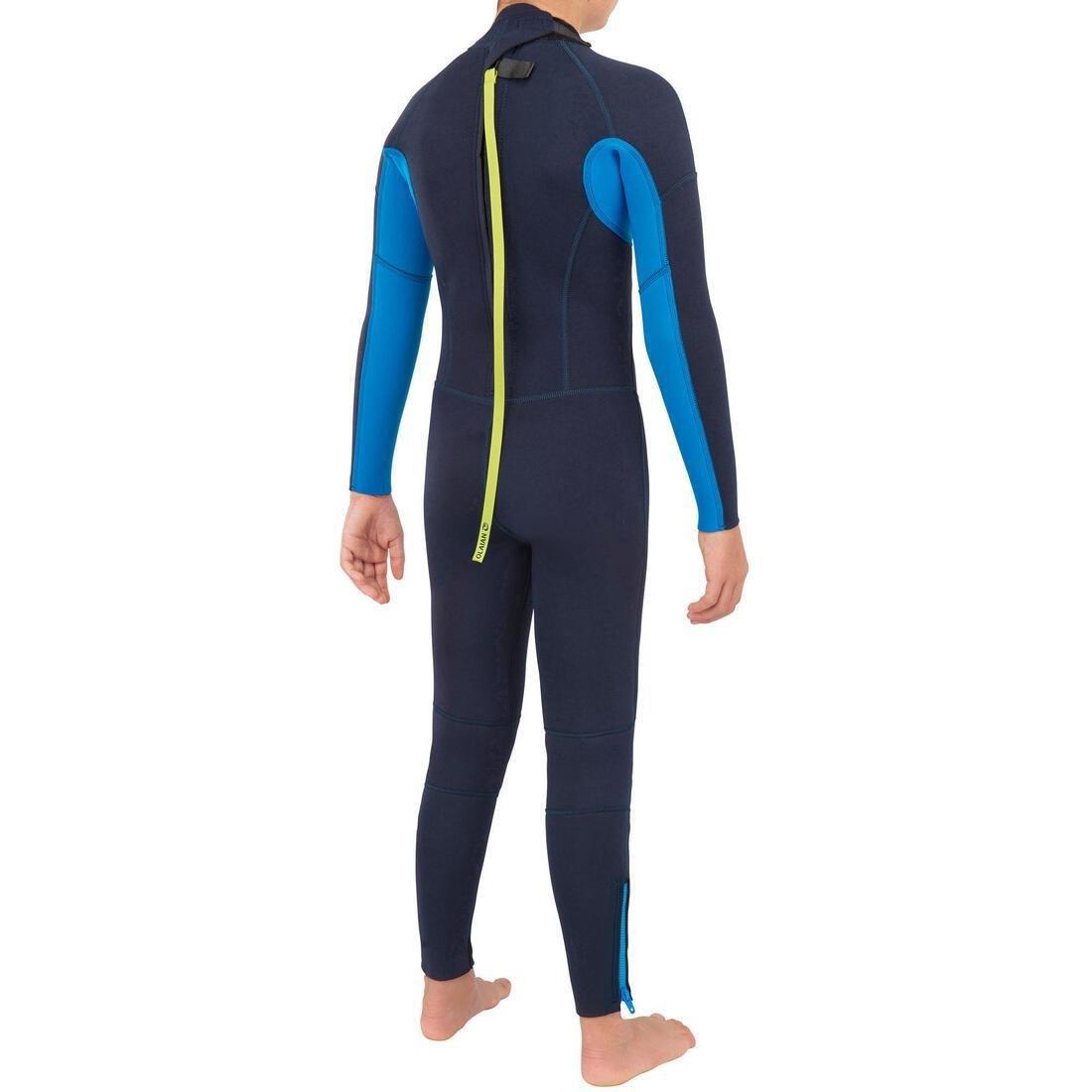 Kids Boys Full Wetsuit - 100 2/2 - Navy, Navy, No Color, medium