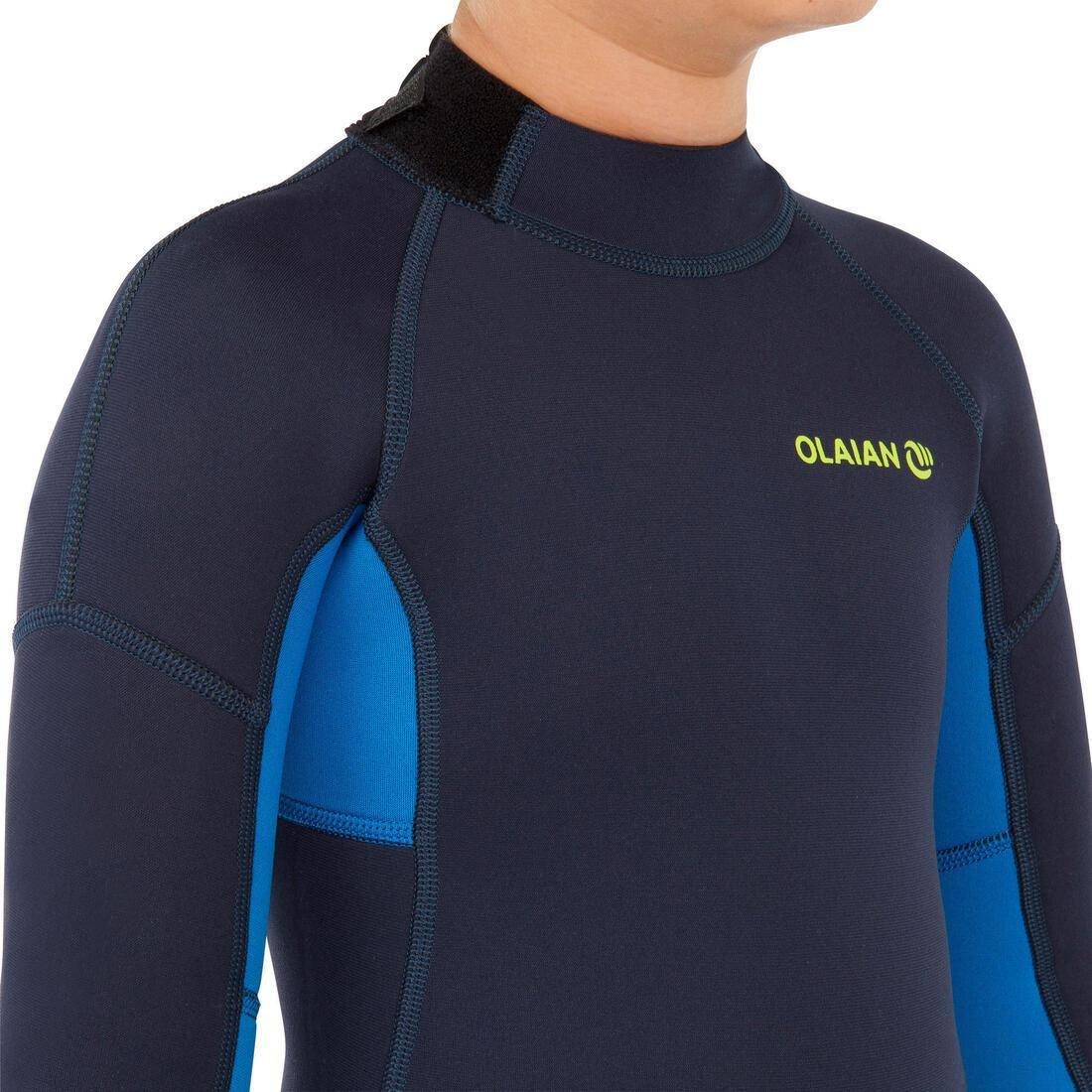 Kids Boys Full Wetsuit - 100 2/2 - Navy, Navy, No Color, medium