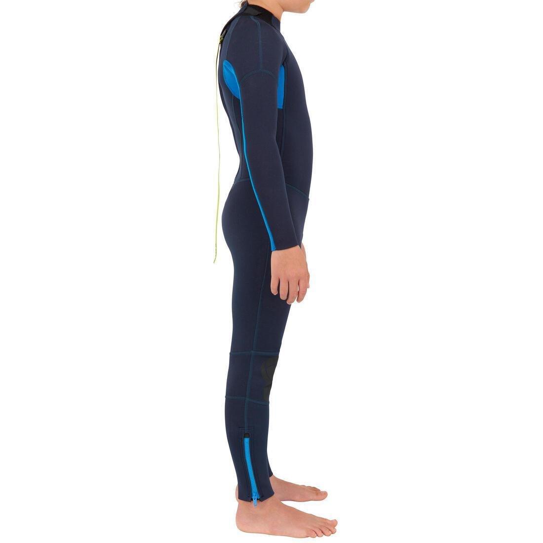 Kids Boys Full Wetsuit - 100 2/2 - Navy, Navy, No Color, medium