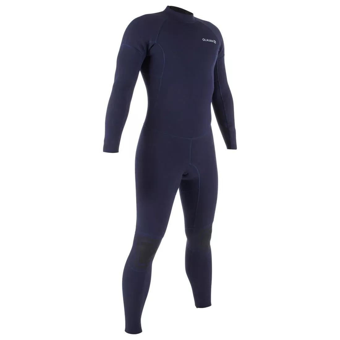 Men Surfing Neoprene Wetsuit - 100, Navy Blue, No Color, medium