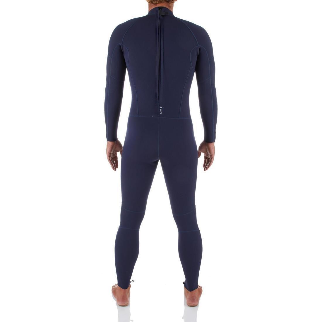 Men Surfing Neoprene Wetsuit - 100, Navy Blue, No Color, medium