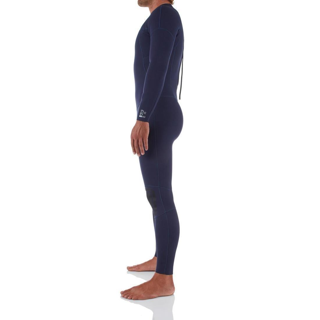 Men Surfing Neoprene Wetsuit - 100, Navy Blue, No Color, large image number 3