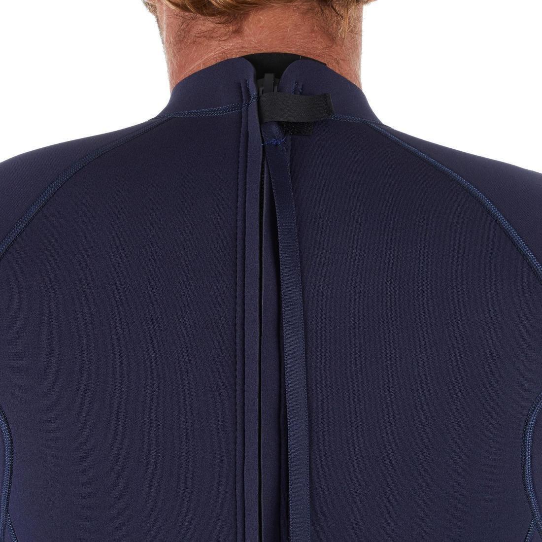 Men Surfing Neoprene Wetsuit - 100, Navy Blue, No Color, large image number 4