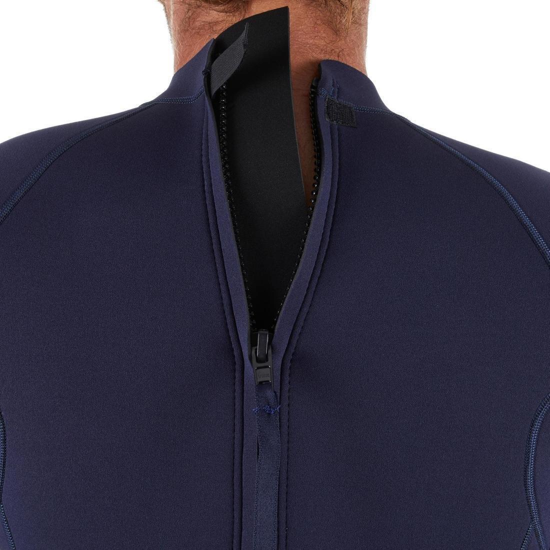 Men Surfing Neoprene Wetsuit - 100, Navy Blue, No Color, large image number 5