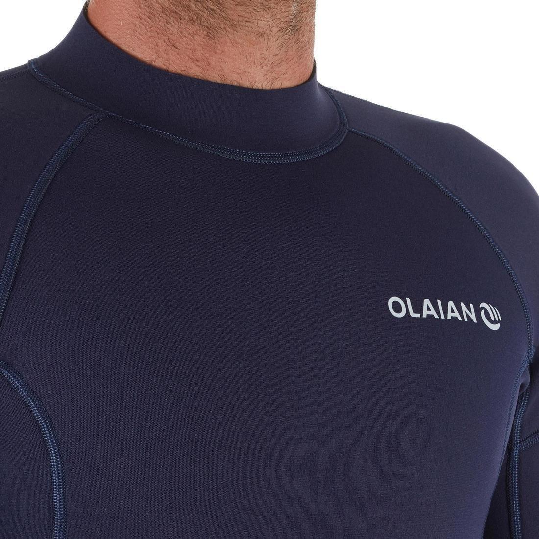 Men Surfing Neoprene Wetsuit - 100, Navy Blue, No Color, large image number 6