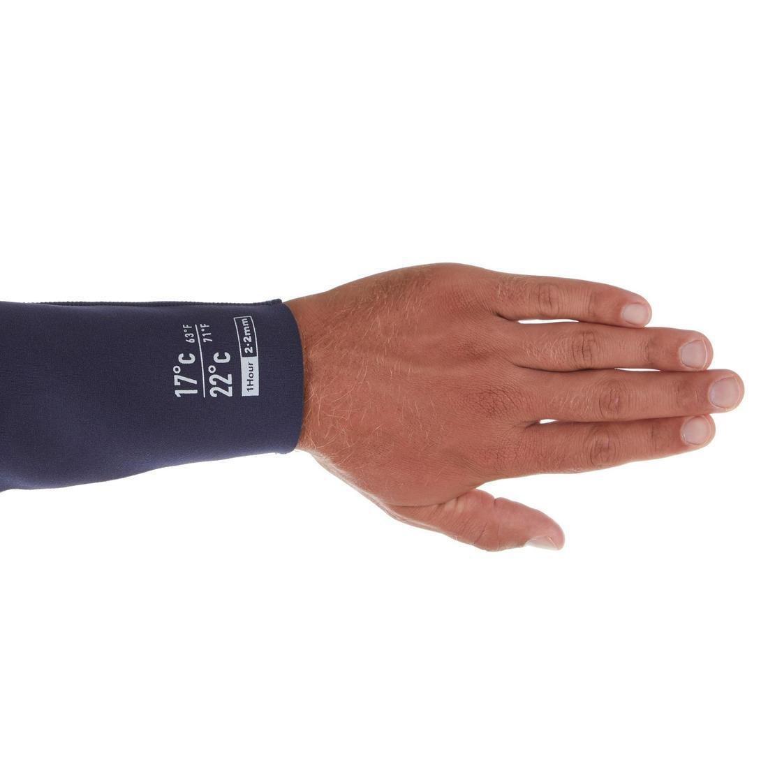 Men Surfing Neoprene Wetsuit - 100, Navy Blue, No Color, large image number 8