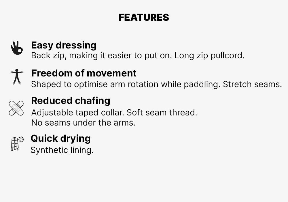 Men Surfing Neoprene Wetsuit - 100, Navy Blue, No Color, medium