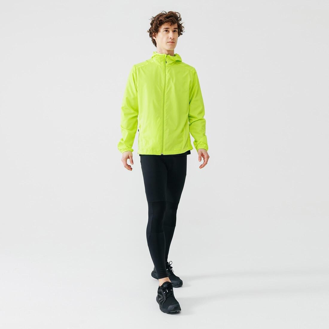 Run WindMens Rnning Windproof Jacket, Fluo Lime Yellow, No Color, large image number 0