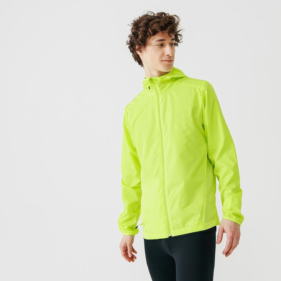 Run WindMens Rnning Windproof Jacket, Fluo Lime Yellow, No Color, large image number 1