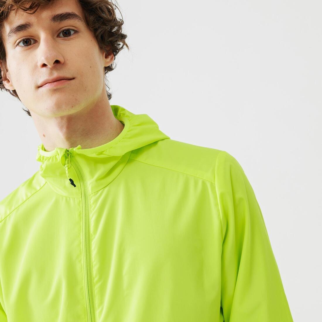 Run WindMens Rnning Windproof Jacket, Fluo Lime Yellow, No Color, large image number 2