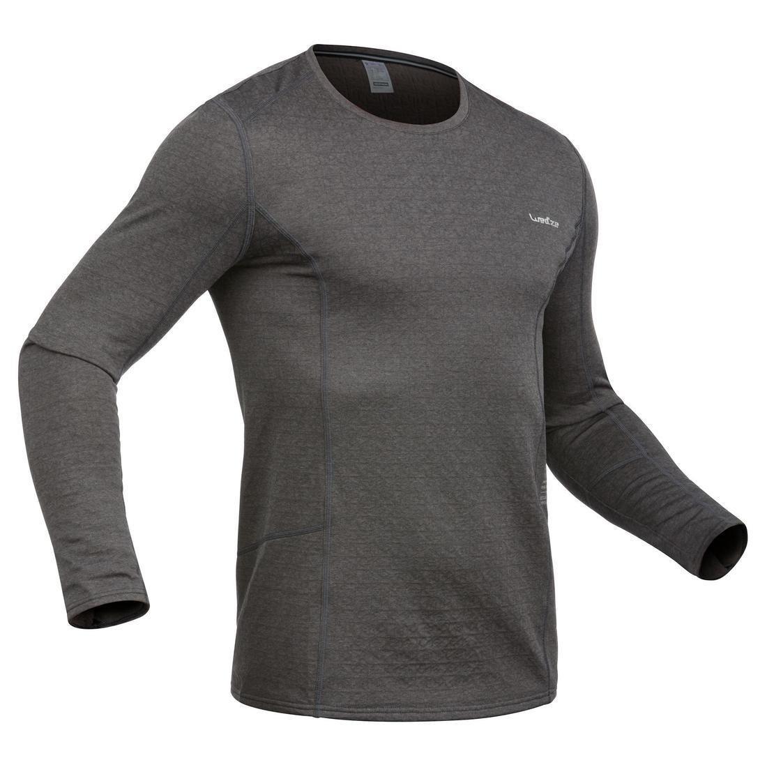 500Mens Ski Base Layer Top, Charcoal Grey, No Color, large image number 0