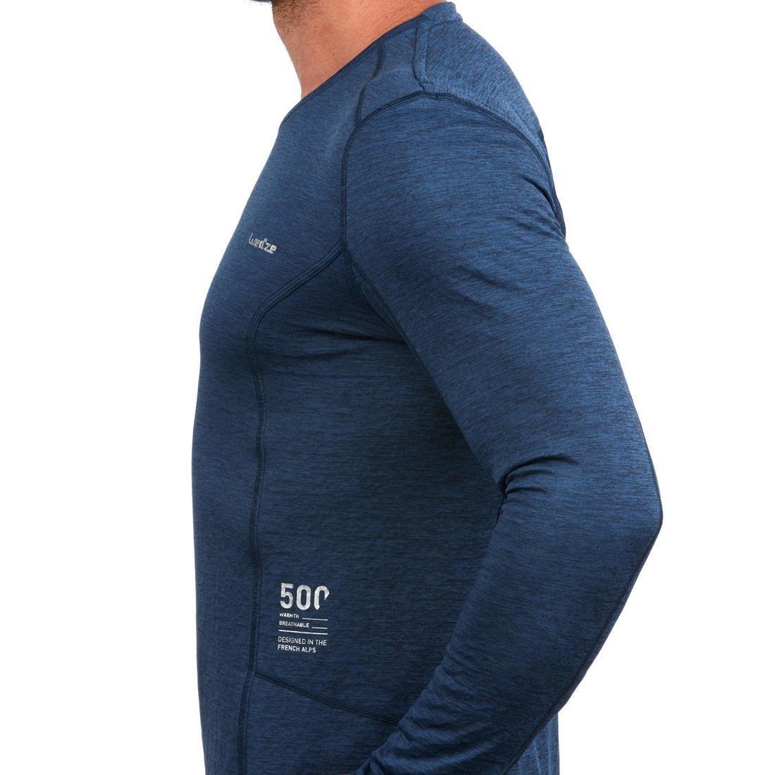 500Mens Ski Base Layer Top, Charcoal Grey, No Color, large image number 8