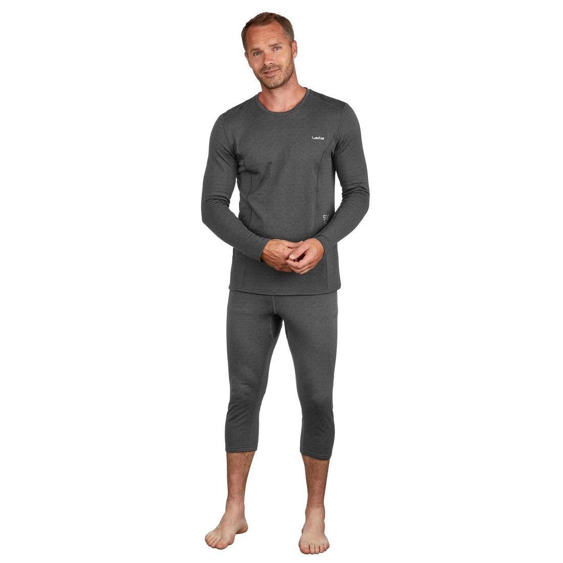 500Mens Ski Base Layer Top, Charcoal Grey, No Color, large image number 10