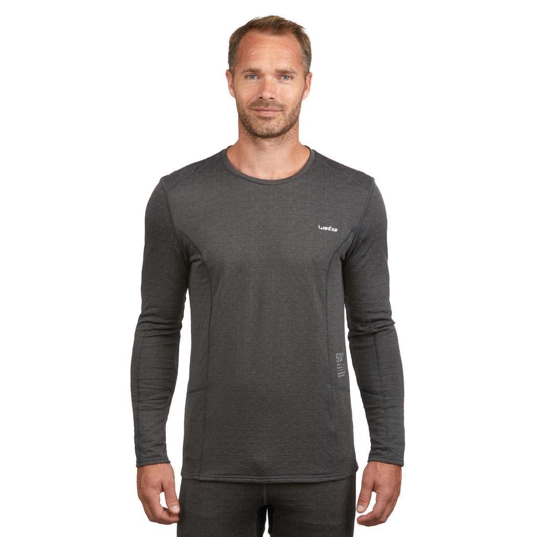 500Mens Ski Base Layer Top, Charcoal Grey, No Color, large image number 11