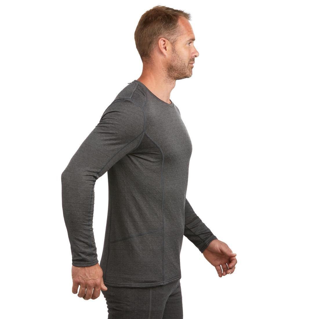 500Mens Ski Base Layer Top, Charcoal Grey, No Color, large image number 12