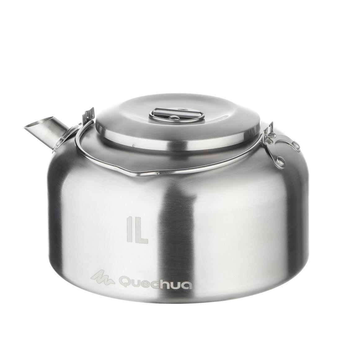 Stainless Steel Camping Kettle, Grey, No Color, large image number 1