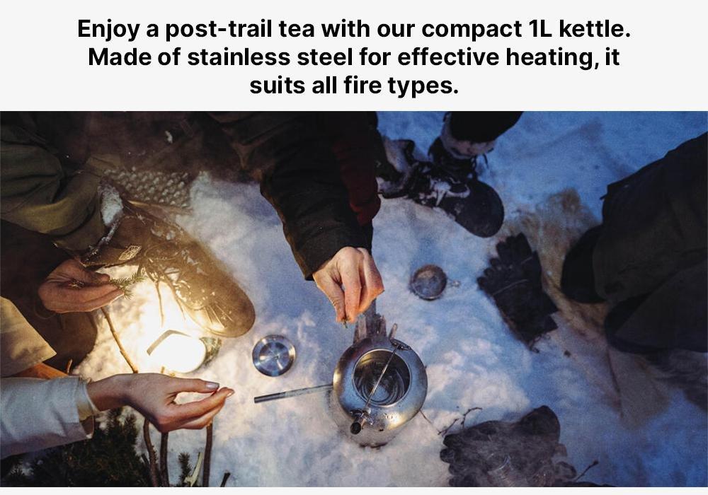 Stainless Steel Camping Kettle, Grey, No Color, medium