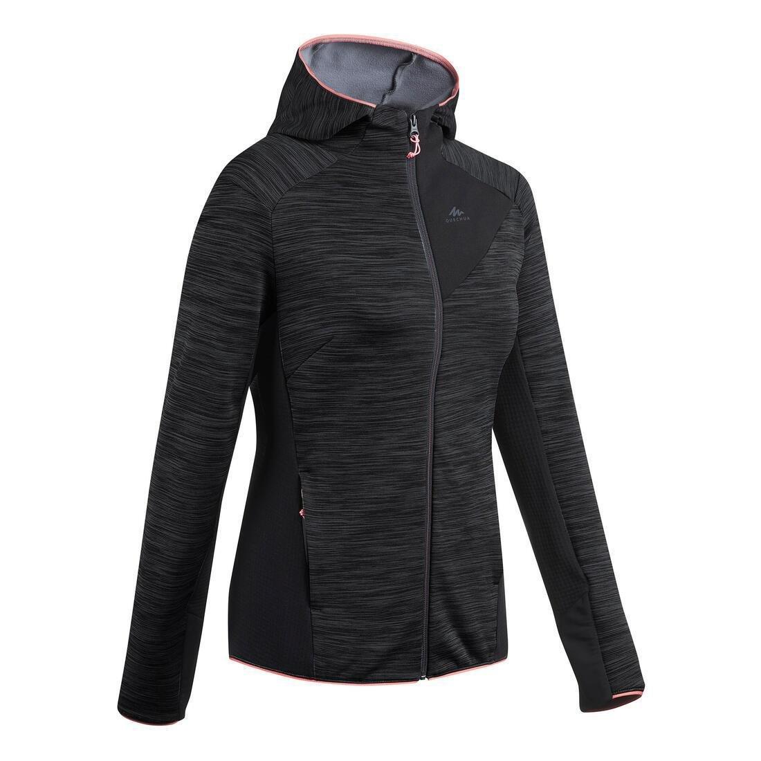 QUECHUA - Womens Walking Fleece Jacket, Carbon Grey