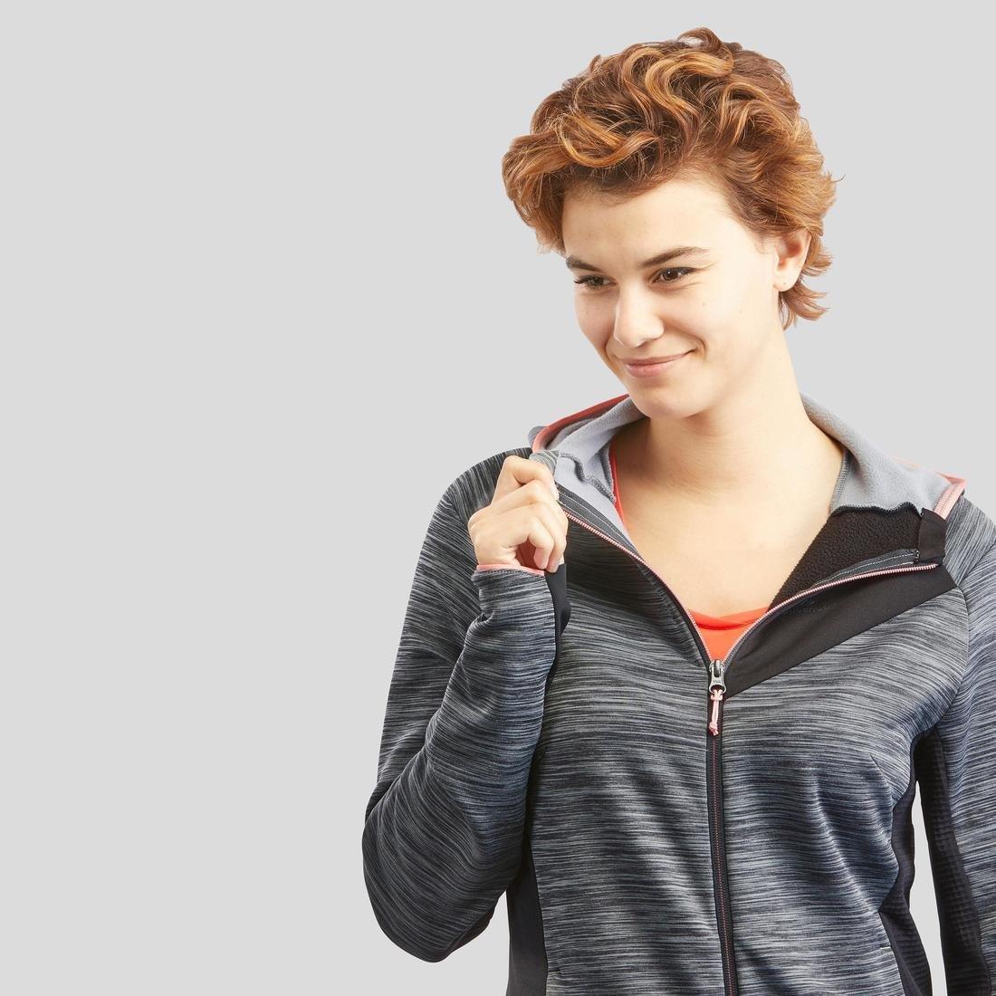 Women's Walking Fleece Jacket, Grey, No Color, medium