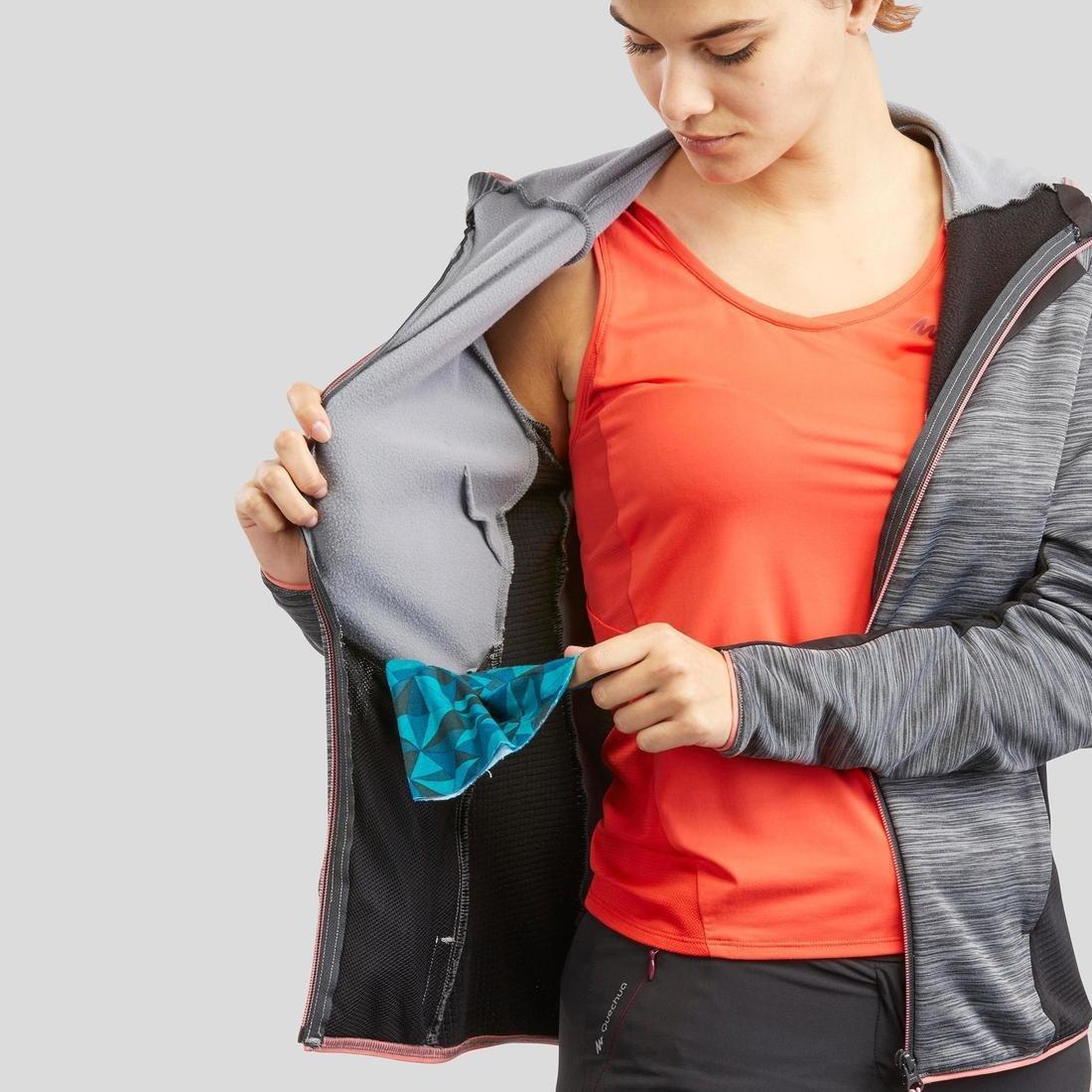 Women's Walking Fleece Jacket, Grey, No Color, medium