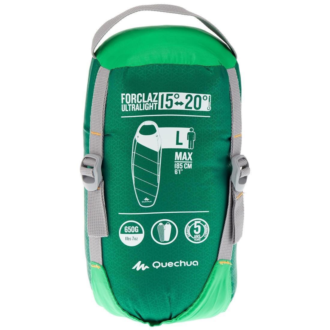 Trek500 Trekking Feather Sleeping Bag, Alpine Green, No Color, large image number 3