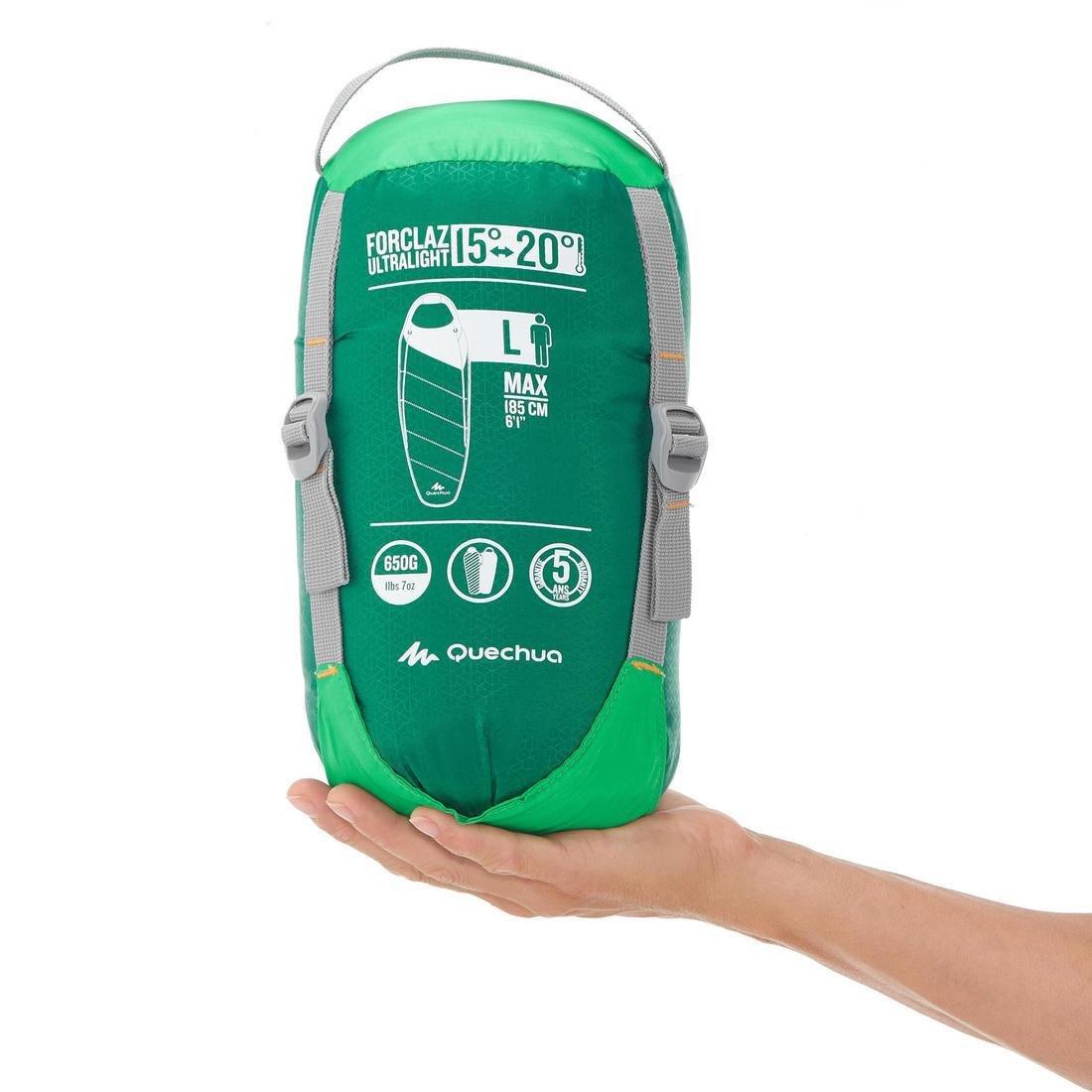 Trek500 Trekking Feather Sleeping Bag, Alpine Green, No Color, large image number 4