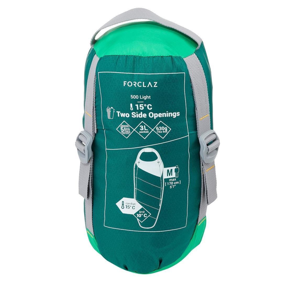 Trek500 Trekking Feather Sleeping Bag, Alpine Green, No Color, large image number 9