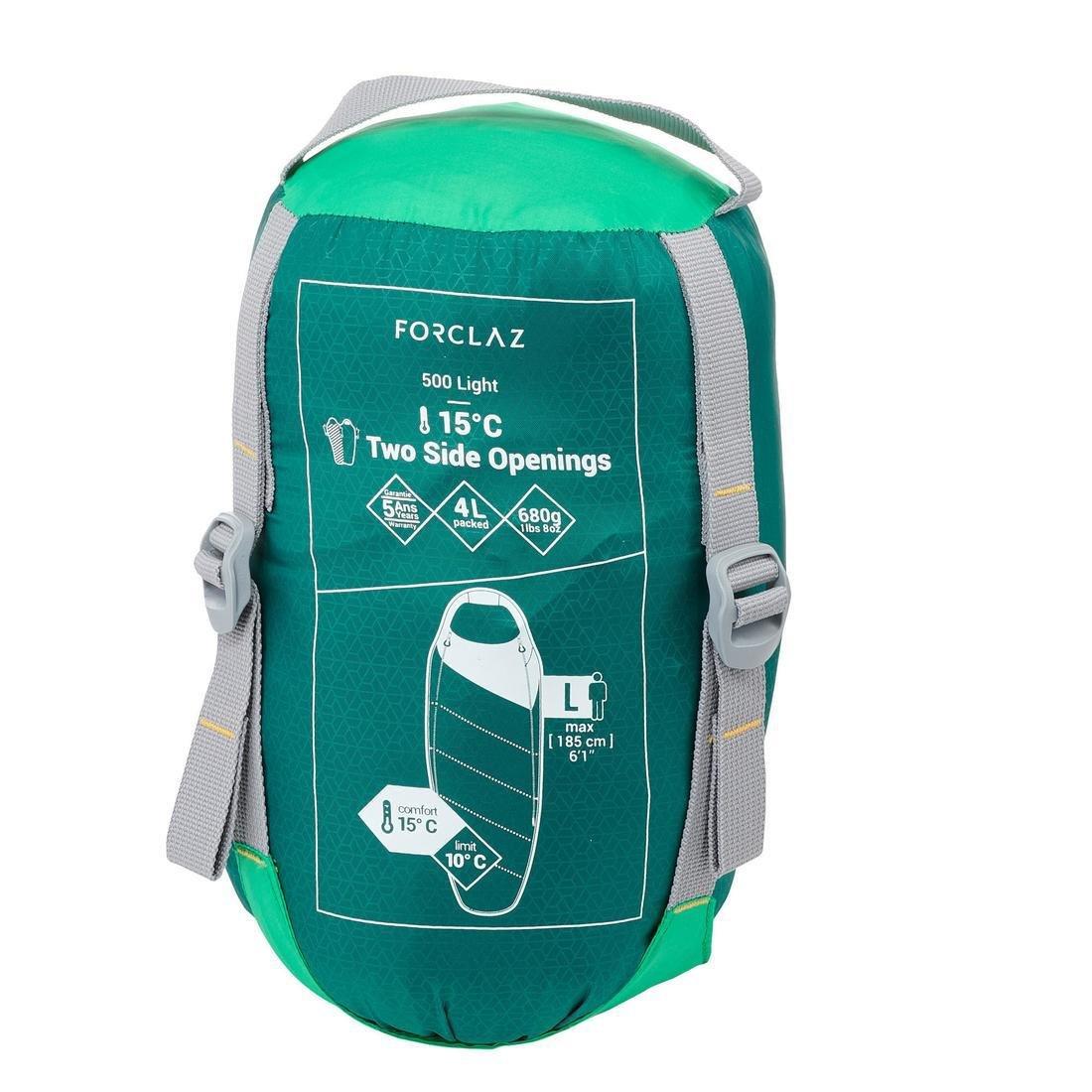 Trek500 Trekking Feather Sleeping Bag, Alpine Green, No Color, large image number 10